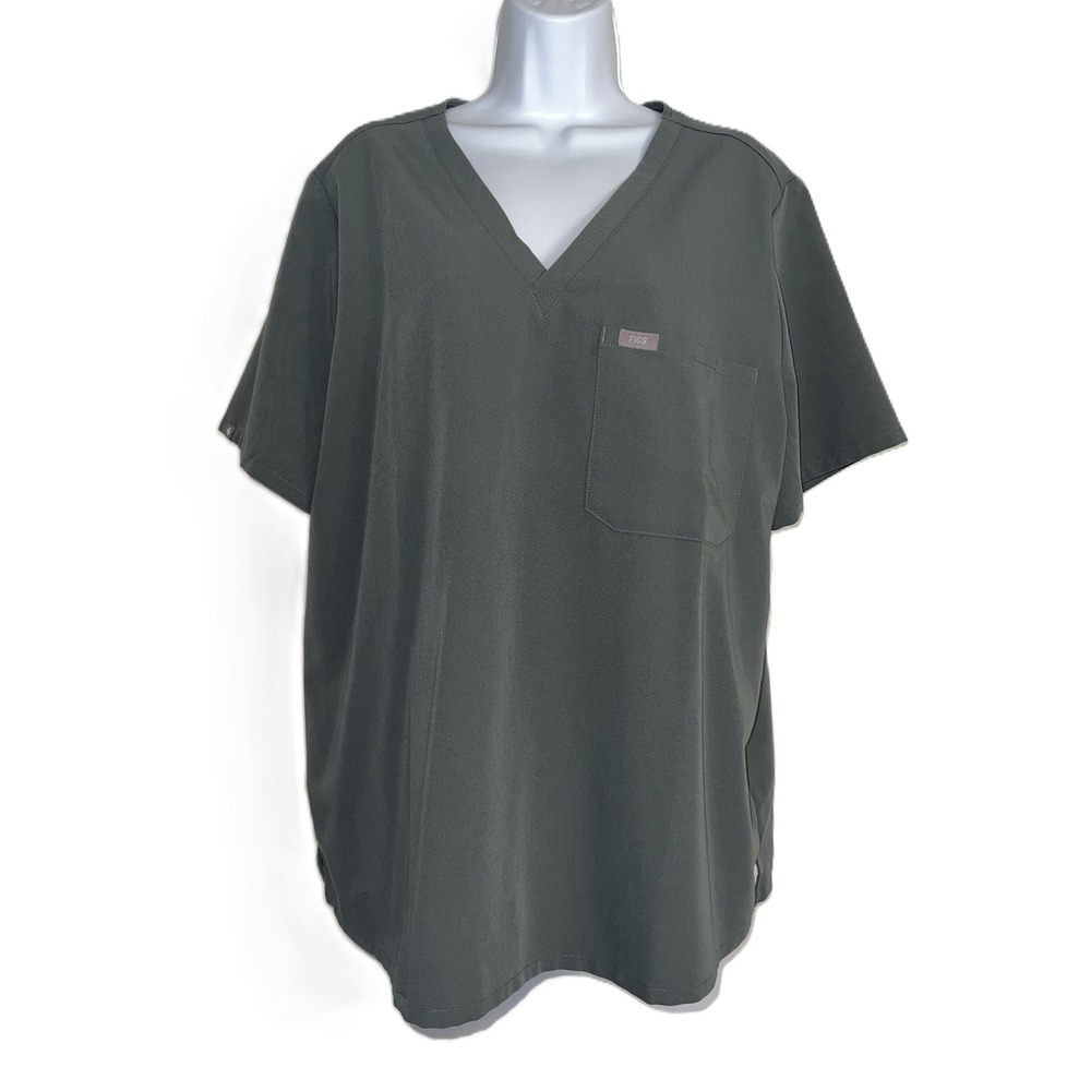 FIGS Catarina One Pocket Scrub Top Gray/Olive Women's Size XXL FW1000 Medical